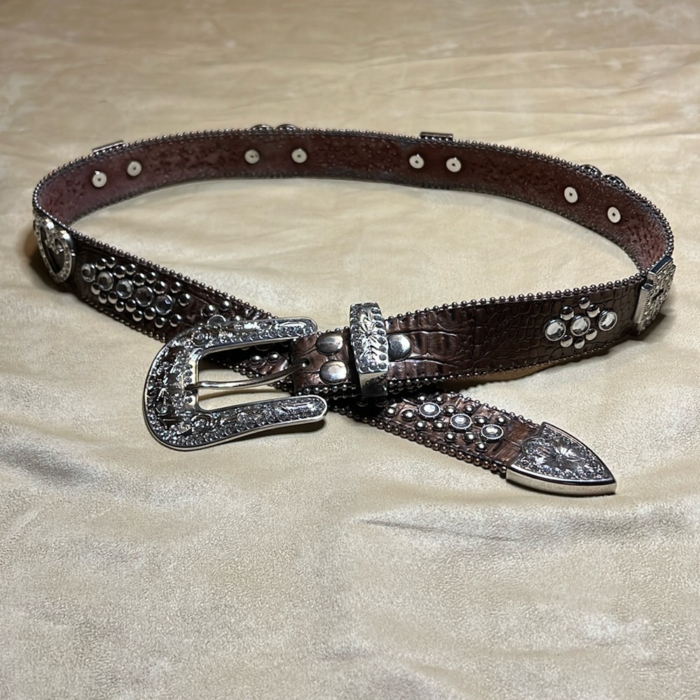Chocolate croc belt